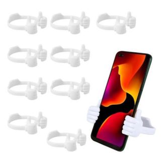 10 PZ SOPORTE MANITAS BASE PORTA CELULAR OK LIKE COLOR BLANCO