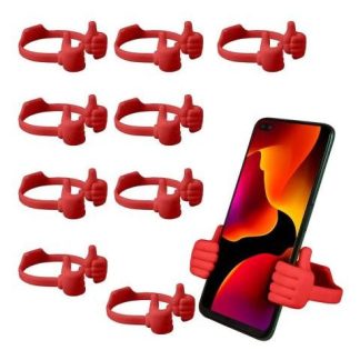 10 PZ SOPORTE MANITAS BASE PORTA CELULAR OK LIKE STAND ROJO