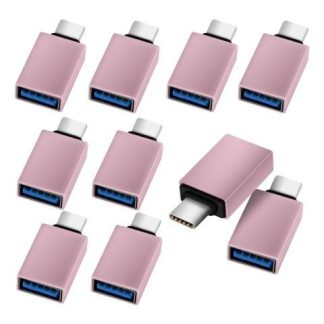 10 PZS ADAPTADOR OTG USB HEMBRA A TIPO C MACHO CONVERTIDOR