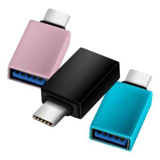 3 PIEZAS ADAPTADOR OTG USB HEMBRA A TIPO C MACHO CONVERTIDOR
