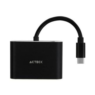 ACTECK ADAPTADOR USB C MACHO - HDMI-VGA HEMBRA NEGRO