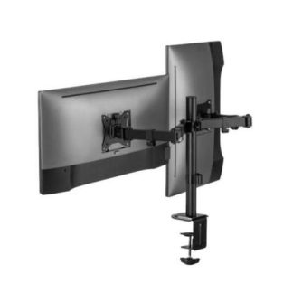 ACTECK SOPORTE DE ESCRITORIO PARA 2 MONITORES HASTA 9KG NEGRO