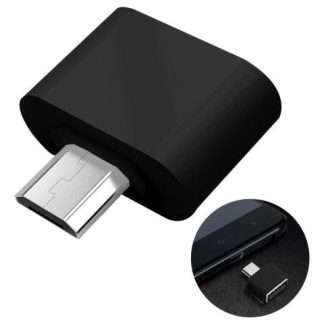ADAPTADOR OTG USB HEMBRA A MICRO USB V8 PARA MEMORIAS MOUSE Y TECLADO COLOR NEGRO