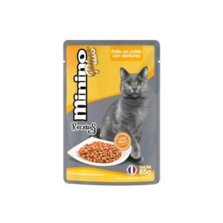 ALIMENTO PARA GATO MININO PLUS POLLO CALDO VERDURAS 85 GR