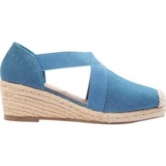 ALPARGATA CONFORT TACON DE CUÑA AZUL MEZCLILLA SHOSH