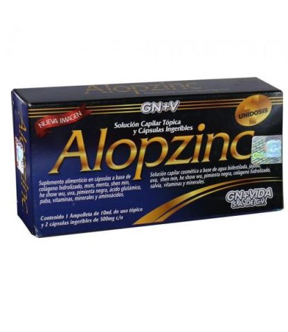 AMP. FCO. ALOPZINC UNIDOSIS+2 CAPS.A BASE DE AGUA BIDESTILADAJOJO GN+VIDA