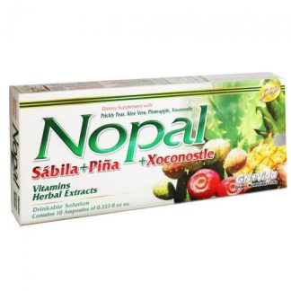 AMP. NOPAL SABILA+PIÑA+XOCONOSTLE VIT. EXTRACTOS HERBALES. C 10 GN+VIDA