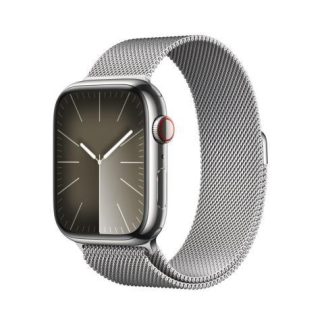 APPLE WATCH SERIES 9 GPS + CELLULAR CAJA DE ACERO INOXIDABLE COLOR PLATEADO DE 45MM CORREA MILANES COLOR PLATA