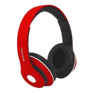 AUDIFONOS OVEREAR BLUETOOTH NBH01 SONIDO HIFI 3.5MM RADIO FM MICRO SD 3.5MML MANOS LIBRES RUBBERIZED ROJO