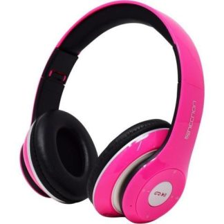 AUDIFONOS OVEREAR BLUETOOTH NBH01 SONIDO HIFI 3.5MM RADIO FM MICRO SD 3.5MML MANOS LIBRES RUBBERIZED ROSA