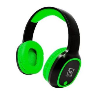 AUDIFONOS OVEREAR BLUETOOTH NBH04 PRO ALTA POTENCIA RADIO FM MICRO SD 3.5MML MANOS LIBRES NEGRO-VERDE