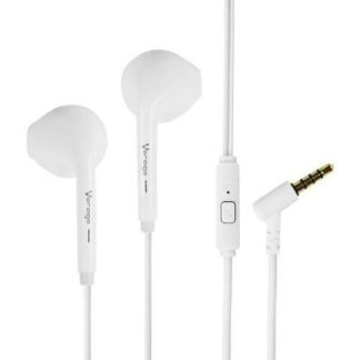 AUDIFONOS VORAGO ALAMBRICO 3.5MM CON MICROFONO 20HZ 1.20M BLANCO EP-201-V2-WH