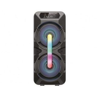 BAFLE KAROKE NECNON BLUETOOTH DOBLE 6.5 PULGADAS NB06B TWS INCLUYE MICROFONO ALAMBRICO RADIO FM MICRO SD USB BARRA DE LUZ LED 6500 WATTS NEGRO