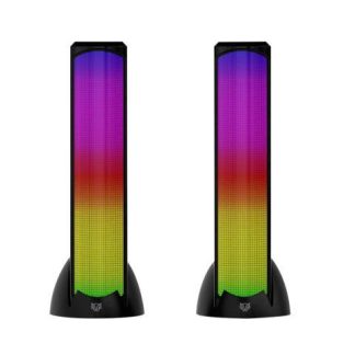 BALAM RUSH BOCINA GAMER PARA COMPUTADORA GLIMM TOWER BG575 BLUETOOTH ALAMBRICO-INALAMBRICO 2.0 10W RMS NEGRO - 2 PIEZAS