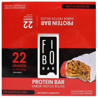 BARRA DE PROTEINA CUBIERTA DE CHOCOLATE FRUTOS ROJOS 65 G FIBO BA P 6