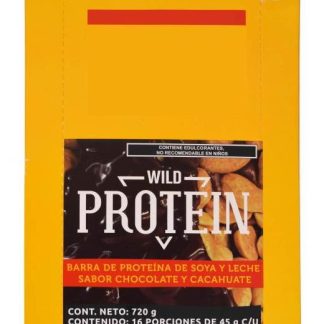 BARRA PROTEINA CHOCOLATE CACAHUATE 45 G WILD PROTEIN P 16