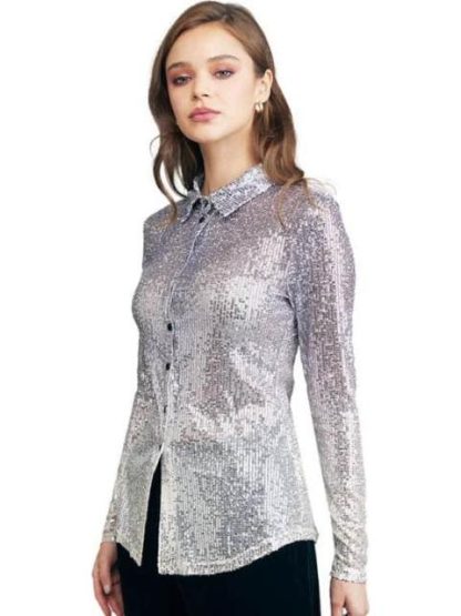 BLUSA LENTEJUELAS LENTEJUELA GRIS HOLLY LAND PREMIUM - Image 2