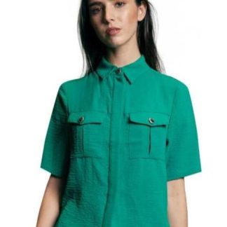 BLUSA LISA MANGA CORTA VERDE HOLLY LAND