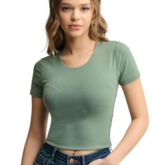 BLUSA MANGA CORTA AZUL MENTA HOLLY LAND