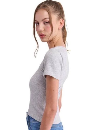 BLUSA MANGA CORTA GRIS HOLLY LAND - Image 2