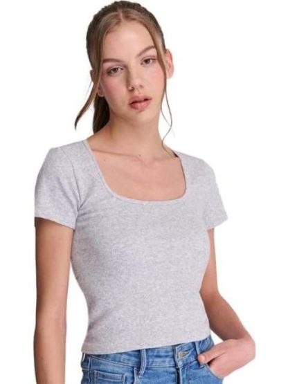 BLUSA MANGA CORTA GRIS HOLLY LAND - Image 3