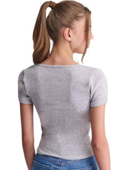 BLUSA MANGA CORTA GRIS HOLLY LAND - Image 4