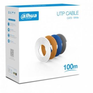 BOBINA DE 100 MTS DE CABLE UTP CAT6- 100 COBRE- COLOR BLANCO- CUBIERTA RETARDANTE DE FLAMA CON CERTIFICACION CE CPR ECA- IDEAL PARA VIDEO Y REDES NB