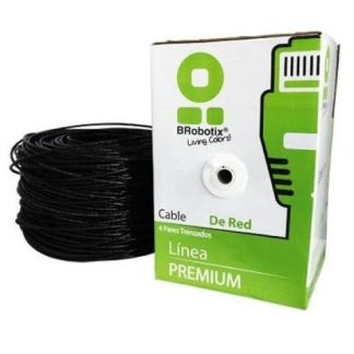 BOBINA UPT CAT5E 305 M EXTERIOR DOBLE FORRO NEGRO CCA BROBOTIX 055305