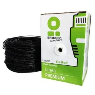 BOBINA UTP CAT5E 100 M EXTERIOR DOBLE FORRO NEGRO CCA BROBOTIX 055100