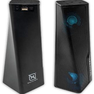 BOCINA BLUETOOTH NB02 TRUE WIRELESS RADIO FM MICRO SD USB AUX 3.5MML MANOS LIBRES LUZ LED 10 WATTS RMS RGB NEGRO