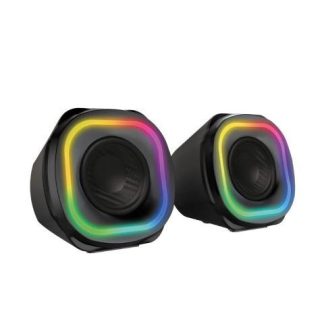 BOCINAS 2.0 GAMER GLIMM QUAD BG555 BALAM RUSH CONEXION BLUETOOTH-AUXILIAR CONTROLADOR TOUCH ILUMINACION LED 3 MODOS 10W RMS. SONIDO ESTEREO ALIMENTACIO