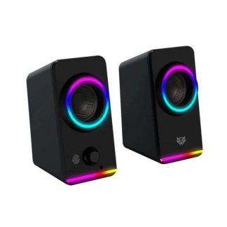 BOCINAS 2.0 GAMER GLIMM STYLE BG565 BALAM RUSH CONEXION BLUETOOTH-AUXILIAR CONTROLADOR TOUCH ILUMINACION LED 3 MODOS 10W RMS