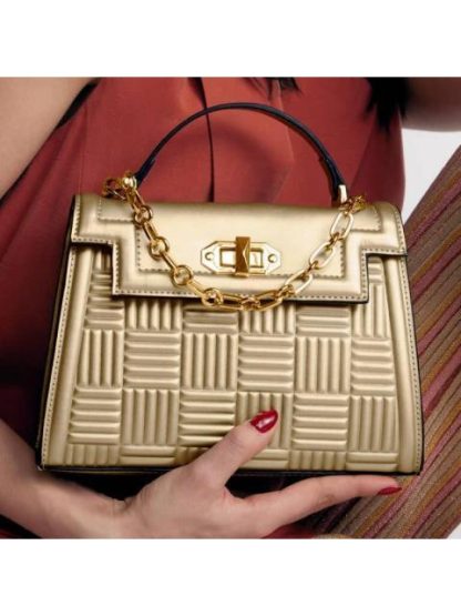 BOLSA CROSSBODY CON CADENA ORO HOLLY LAND