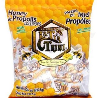 BOLSA PALETA CON MIEL Y PROPOLEO C MENTHA C 25 PZS LA TIA TRINI