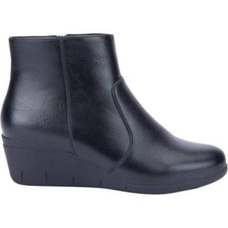 BOTA CONFORT TACON DE CUÑA NEGRO SHOSH CONFORT