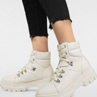 BOTA MILITAR CORDONES PLANOS BEIGE/HUESO HPC POLO