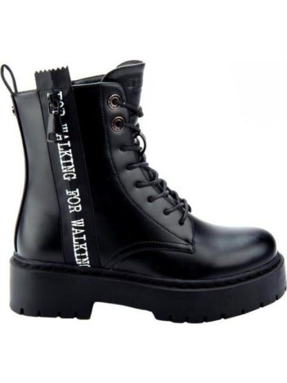 BOTA MILITAR FRASE LATERAL NEGRO BELINDA PEREGRIN
