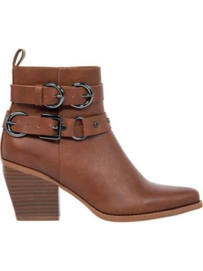 BOTA TEXANA TACON MEDIO HEBILLAS COGNAC TIERRA BENDITA
