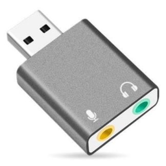 BROBOTIX ADAPTADOR DE AUDIO USB - 2X 3.5MM GRIS