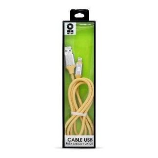 BROBOTIX CABLE DE CARGA LIGHTNING MACHO - USB A MACHO 1 METRO AMARILLO PARA IPHONE-IPAD