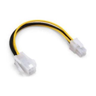 BROBOTIX CABLE DE PODER ATX MACHO - ATX HEMBRA 16CM NEGRO-AMARILLO