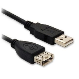 BROBOTIX CABLE USB A MACHO - USB A HEMBRA 90CM NEGRO