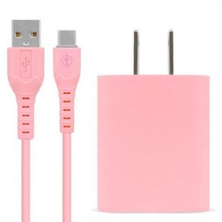 BROBOTIX CARGADOR DE PARED 6001332 5V 1X USB-A ROSA - INCLUYE CABLE USB A - USB C