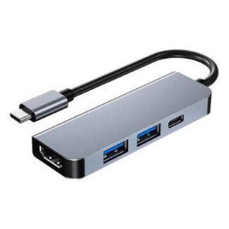 BROBOTIX DOCKING STATION 4 EN 1 USB C 2X USB 3.0 1X HDMI 1X USB C PLATA