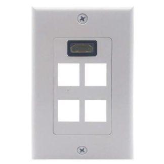 BROBOTIX PLACA DE PARED RJ-45 + HDMI 5 PUERTOS BLANCO
