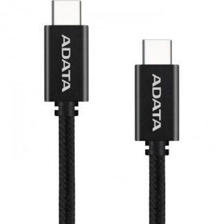 CABLE ADATA USB TIPO C USB TIPO C. CONECTOR REVERSIBLE TIPO C POTENCIA MAXIMA DE SALIDA DE 100 W TEJIDO DE NAILON (1 M DE LONGITUD). COLOR NEGRO. CA