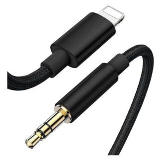 CABLE AUXILIAR PARA IPHONE JACK 3.5MM AUDIO ESTEREO AUDIFONO