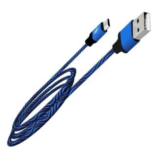 CABLE DE CARGA RAPIDA USB A TIPO C TRANSFERENCIA DE DATOS TRENZADO 92CM COLOR AZUL