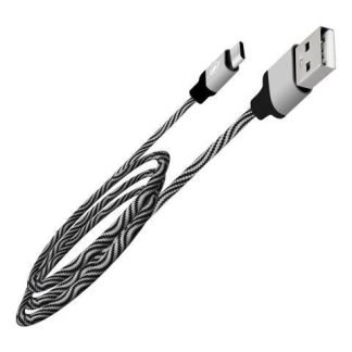 CABLE DE CARGA RAPIDA USB A TIPO C TRANSFERENCIA DE DATOS TRENZADO 92CM COLOR GRIS