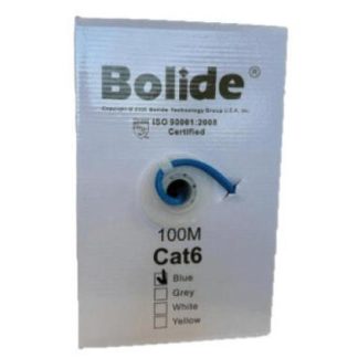 CABLE DE RED UTP BOLIDE CATEGORIA 6 BP0033-CAT6-CCAM100 BOBINA DE 100 MTS CCAM (COPPER CLAD ALUMINUM MAGNESIUM) CUBIERTA DE PVC CALIBRE 23AWG